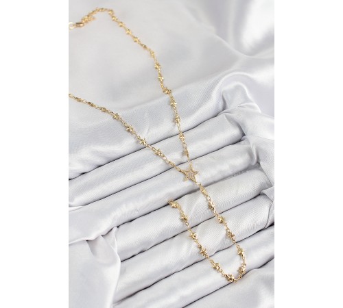 Pirinç Zirkon Taşlı Yıldız Model Gold Renk Y Kolye