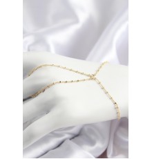 Pirinç Boncuk Zincirli X Model Gold Renk Kadın Şahmeran