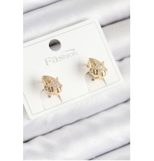 Pirinç Zirkon Taşlı Yıldız Model Gold Renk Çocuk Küpe
