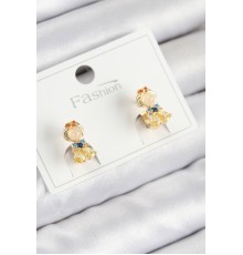 Pirinç Zirkon Taşlı Pamuk Prenses Model Gold Renk Çocuk Küpe
