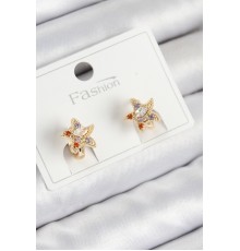 Pirinç Zirkon Taşlı Yıldız Model Gold Renk Çocuk Küpe