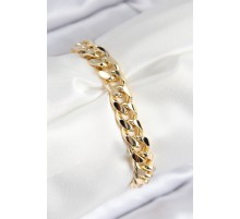 VIP Pirinç Zirkon Taşlı Klasik Zincir Model Gold Renk Kadın Bileklik