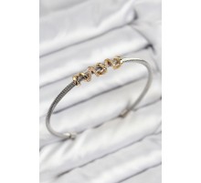 316L Çelik Zirkon Taşlı Model Gold Ve Gümüş Renk Kadın Bileklik