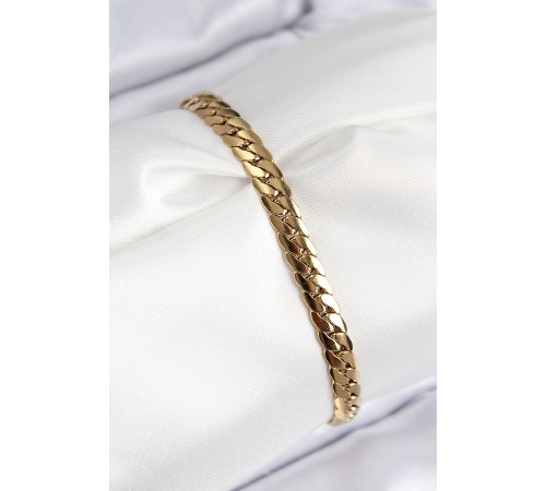 316L Çelik Ezme Zincir Model Gold Renk Kadın Bileklik