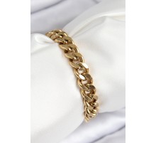 316L Çelik Klasik Kalın Zincir Model Gold Renk Kadın Bileklik