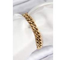 316L Çelik Klasik Kalın Zincir Model Gold Renk Kadın Bileklik