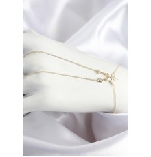 Pirinç Zirkon Taşlı Yıldız Model Gold Renk Şahmeran