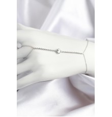 Pirinç Zirkon Taşlı Yonca Model Gümüş Renk Şahmeran
