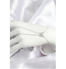Pirinç Zirkon Taşlı Kelebek Model Gümüş Renk Şahmeran