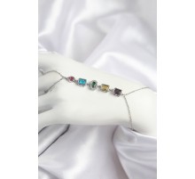 Pirinç Renkli Zirkon Taşlı Model Gümüş Renk Şahmeran