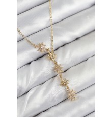 316L Çelik Yıldız Model Gold Renk Kadın Kolye