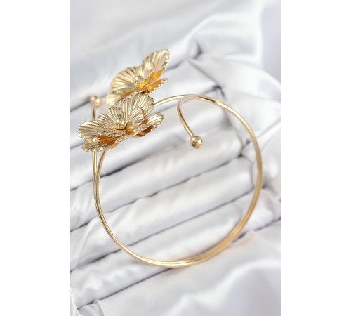 Pirinç Çiçekli Model Gold Renk Kadın Pazu Bileklik Pirinç Çiçekli Model Gold Renk Kadın Pazu Bileklik