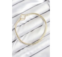 Pirinç Charm Zirkon Taşlı Yonca Model Gold Renk Kadın Bileklik