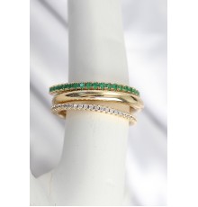 Pirinç Gold Renk Zirkon Taşlı 4'Lü Kadın Yüzük