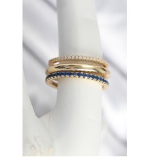 Pirinç Gold Renk Zirkon Taşlı 4'Lü Kadın Yüzük