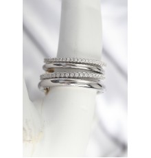 Pirinç Mix Renk Zirkon Taşlı 4'Lü Kadın Yüzük