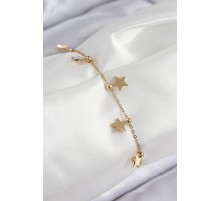 316L Çelik Sıralı Yıldız Model Gold Renk Kadın Bileklik