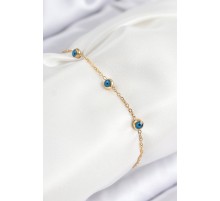 316L Çelik Nazar Boncuğu Model Gold Renk Kadın Bileklik