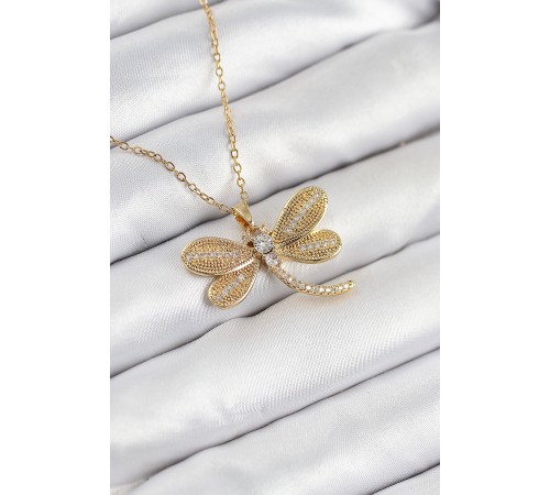 316L Çelik Zirkon Taşlı Yusufcuk Model Gold Renk Kadın Kolye 316L Çelik Zirkon Taşlı Yusufcuk Model Gold Renk Kadın Kolye