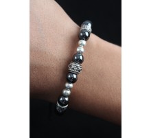 Doğal Taş X Model Antrasit Renk Asansörlü Erkek Bileklik