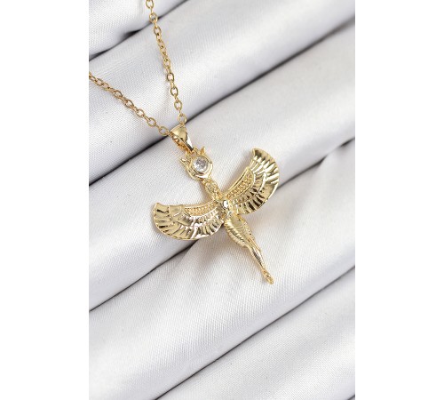 316L Çelik Zirkon Taşlı Melek Model Gold Renk Kadın Kolye 316L Çelik Zirkon Taşlı Melek Model Gold Renk Kadın Kolye