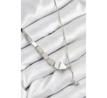 Pirinç Yılan Model Gümüş Renk Asansörlü Kadın Kolye