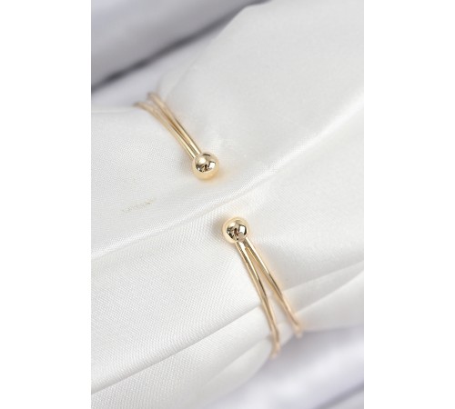 Pirinç Zirkon Taşlı Kalp Model Gold Renk Kadın Bileklik