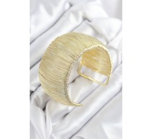 Pirinç Tel Sarma Model Gold Renk Kadın Bileklilk