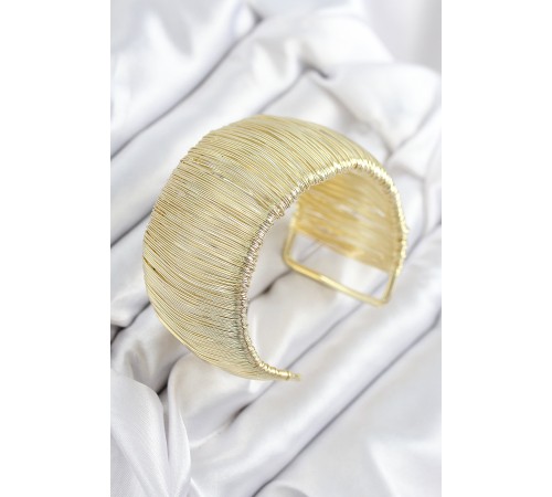 Pirinç Tel Sarma Model Gold Renk Kadın Bileklilk Pirinç Tel Sarma Model Gold Renk Kadın Bileklilk