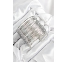 Pirinç Tel Sarma Model Gümüş Renk Kadın Bileklilk