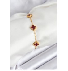 316L Çelik Gold Zincir Baby Boy Bordo Renk Bileklik