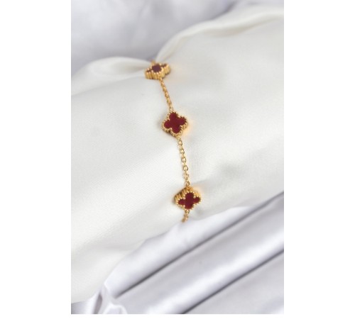 316L Çelik Gold Zincir Baby Boy Bordo Renk Bileklik