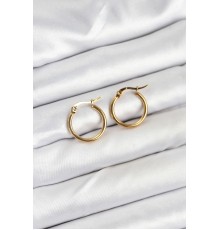 316L Çelik Gold Renk 15 mm Halka Kadın Küpe