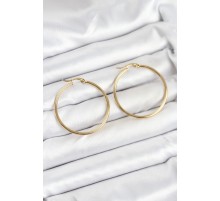 316L Çelik Gold Renk 35 mm Halka Kadın Küpe