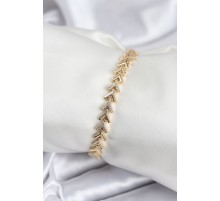 Pirinç VIP Seri Gold Zirkon Taşlı Balık Sırtı Model Kadın Bileklik