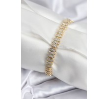 Pirinç VIP Seri Gold Renk Oval Sıralı Kadın Bileklik