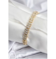 Pirinç VIP Seri Gold Renk Oval Sıralı Kadın Bileklik