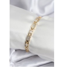 Pirinç VIP Seri Gold Renk Zirkon Taşlı Model Kadın Bileklik