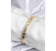 Pirinç VIP Seri Gold Renk Sıralı Üçgen Model Kadın Bileklik