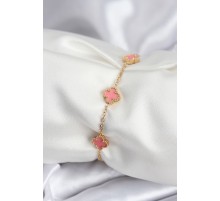 316L Çelik Gold Renk Pembe Baby Boy Yonca Kadın Bileklik