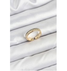 Pirinç Gold Renk Sıralı Zirkon Taşlı Kutup Yıldızı Model Kadın Yüzük