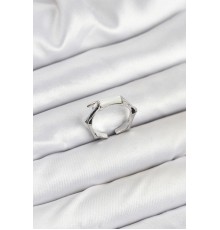 Pirinç Gümüş Renk Kemik Model Kadın Yüzük