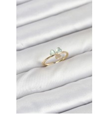 Pirinç Gold Renk Yonca Model Kadın Yüzük