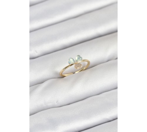 Pirinç Gold Renk Yonca Model Kadın Yüzük