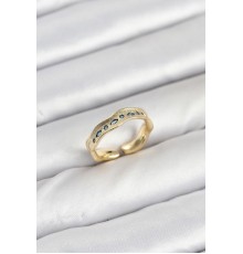 Pirinç Gold Renk Zirkon Taşlı Vintage Kadın Yüzük