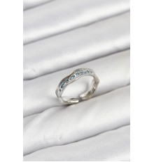 Pirinç Gümüş Renk Zirkon Taşlı Vintage Kadın Yüzük