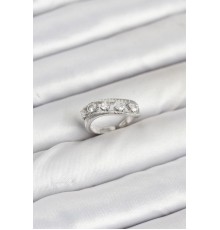 Pirinç Gümüş Renk Zirkon Taşlı Kadın Yüzük