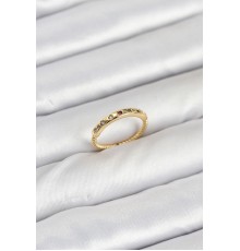 Pirinç Gold Renk Renkli Zirkon Taşlı Kadın Yüzük