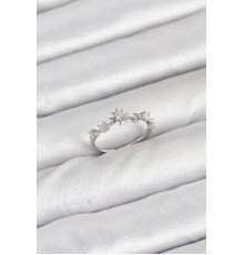 Pirinç Gümüş Renk Manifest Kadın Yüzük