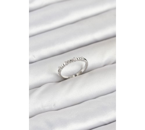 Pirinç Gümüş Renk Lazer Kesim Kadın Yüzük